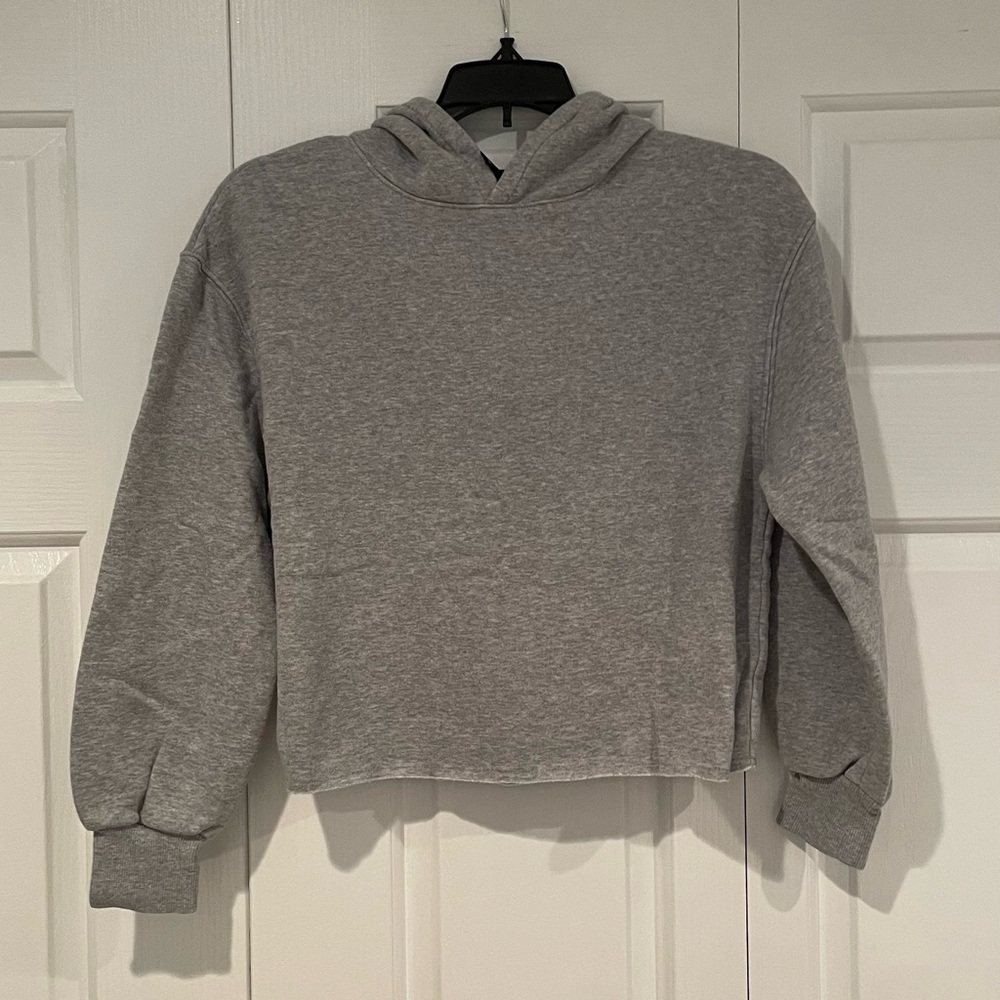 cropped gray hoodie